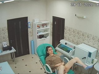 Spying of ladies upon the gynaecologist office at near inseparable cam