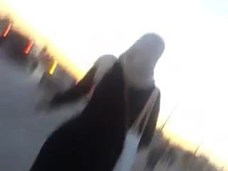 Sexy hijab footslogger ass